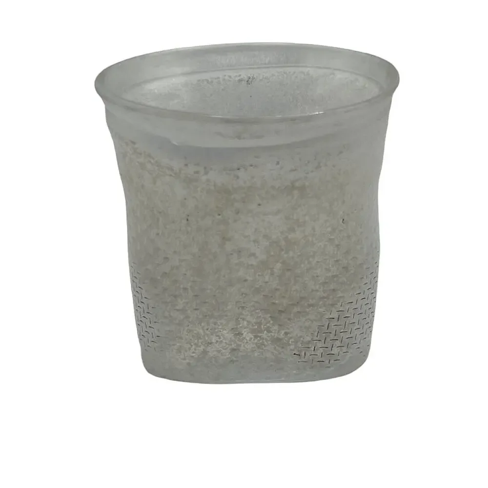 Kosta Boda Glass‎ Vase Mini B. Vallien Signed White Basketweave 48011